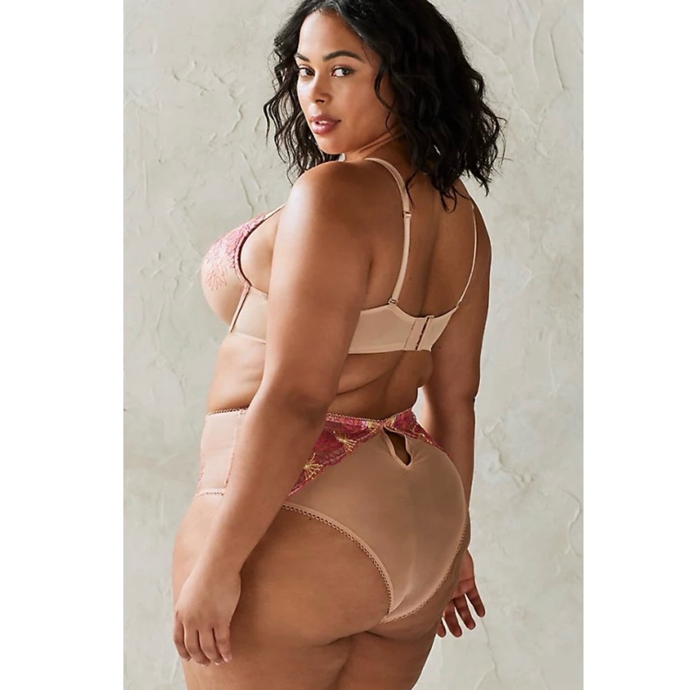 Torrid Underwire Embroidered Mesh Unlined Lace Longline Bra and Panty NWT - Picture 5 of 16